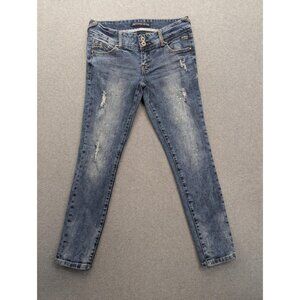 Amethyst Jeans Skinny Jeans Juniors 7 Blue Wash Low Rise Distressed Stretch